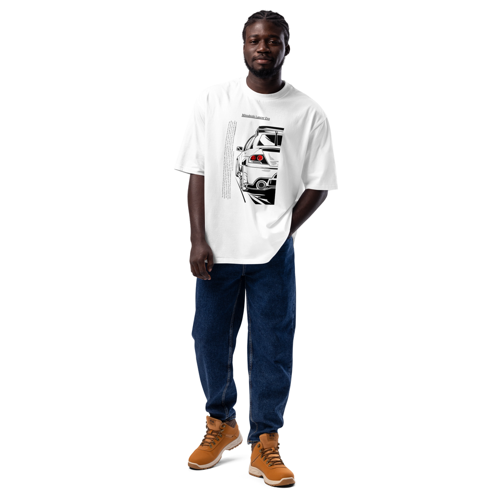Oversized Heavyweight T-Shirt – Mitsubishi Lancer Evo Graphic Evo