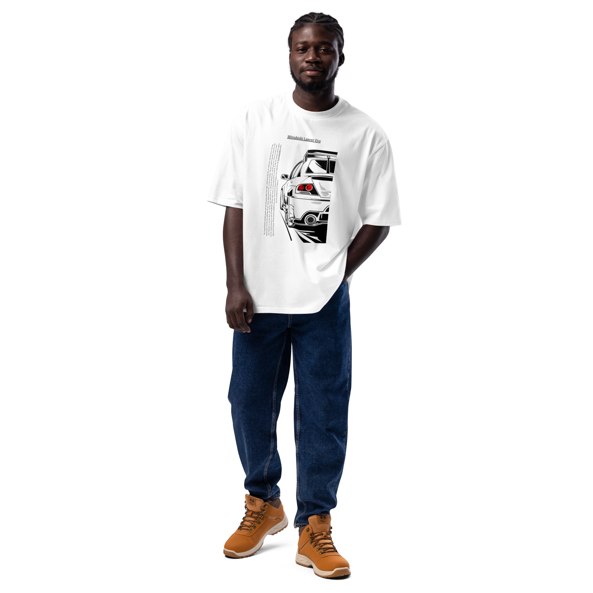 Oversized Heavyweight T-Shirt – Mitsubishi Lancer Evo Graphic Evo