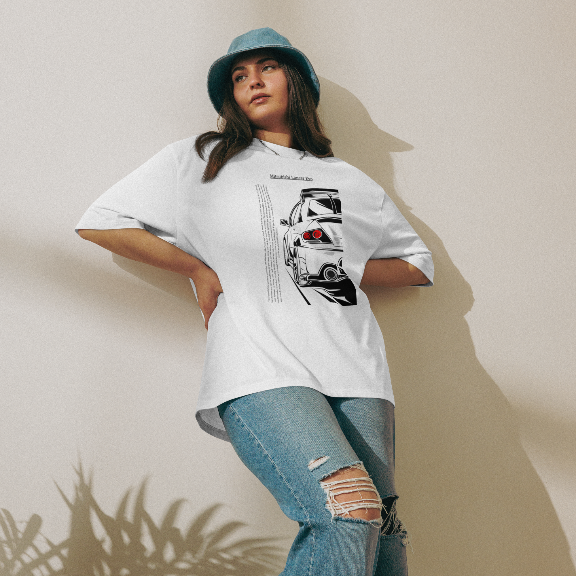 Oversized Heavyweight T-Shirt – Mitsubishi Lancer Evo Graphic Evo