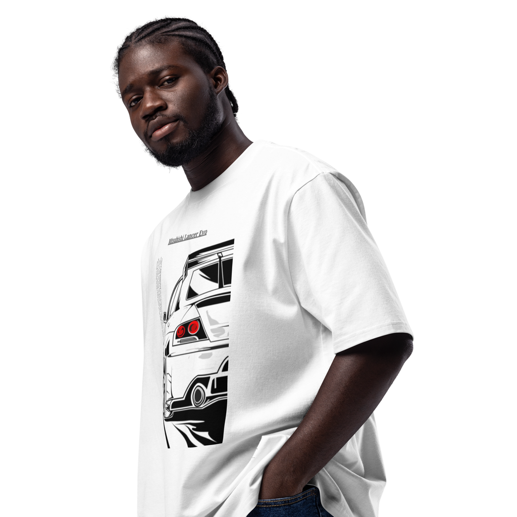 Oversized Heavyweight T-Shirt – Mitsubishi Lancer Evo Graphic Evo