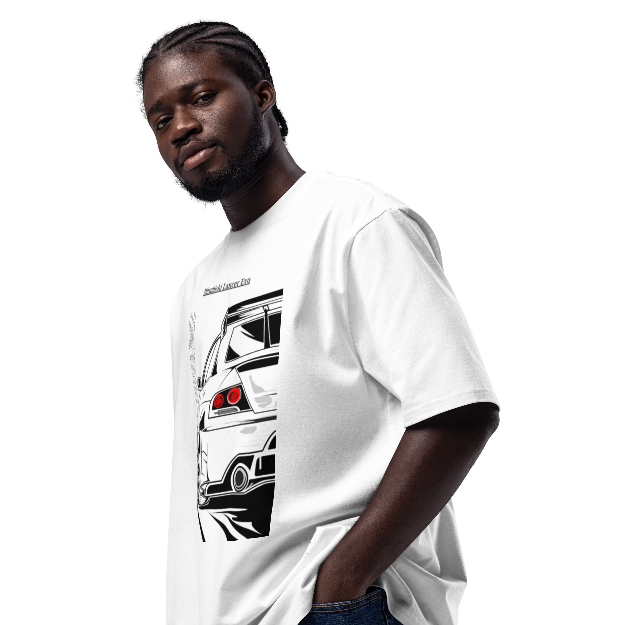 Oversized Heavyweight T-Shirt – Mitsubishi Lancer Evo Graphic Evo